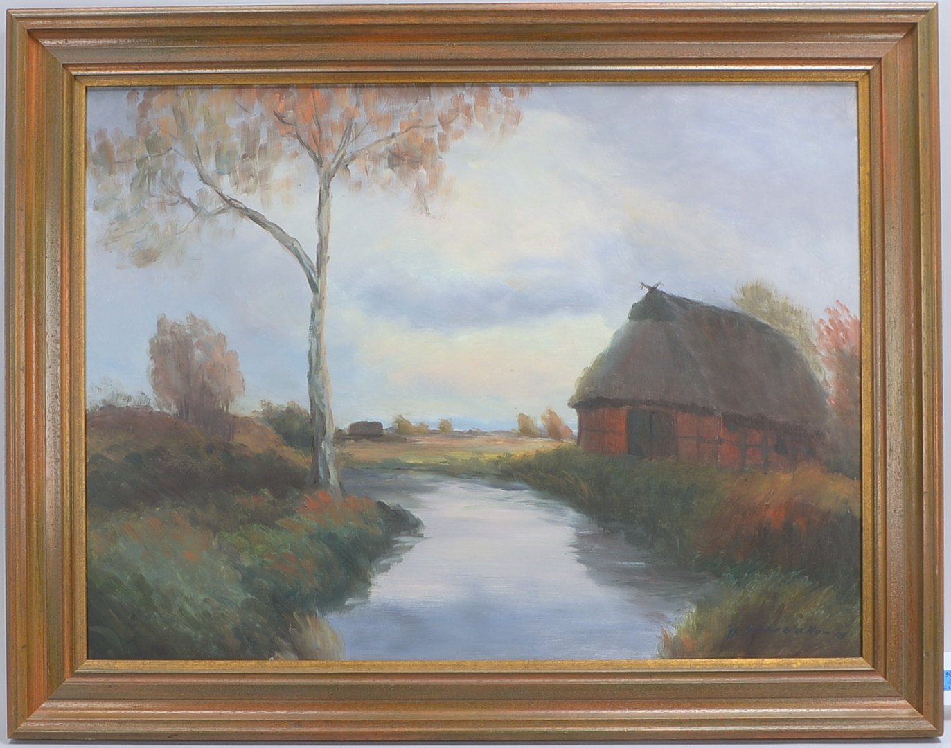 Szerbakow, Feodor (1911 - 2009), 'Kate im Moor', Öl auf Hartfaser/gerahmt, signiert