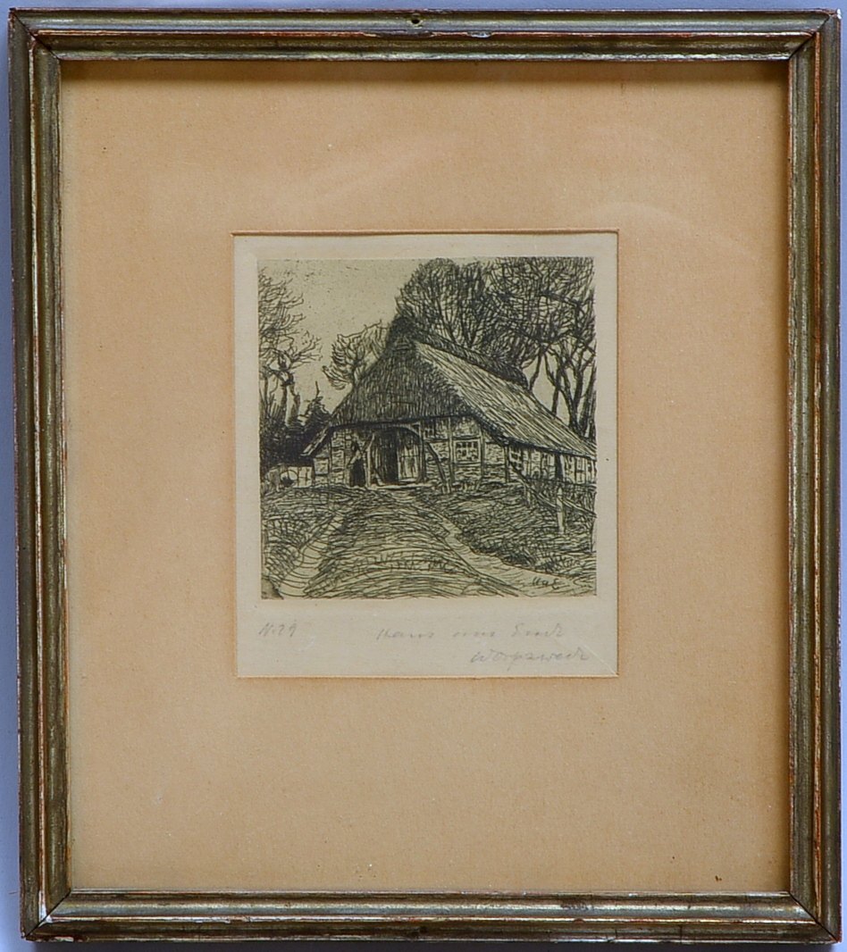 am Ende, Hans (1864 Trier - 1918 Stettin), 'Bauernkate', Radierung, signiert