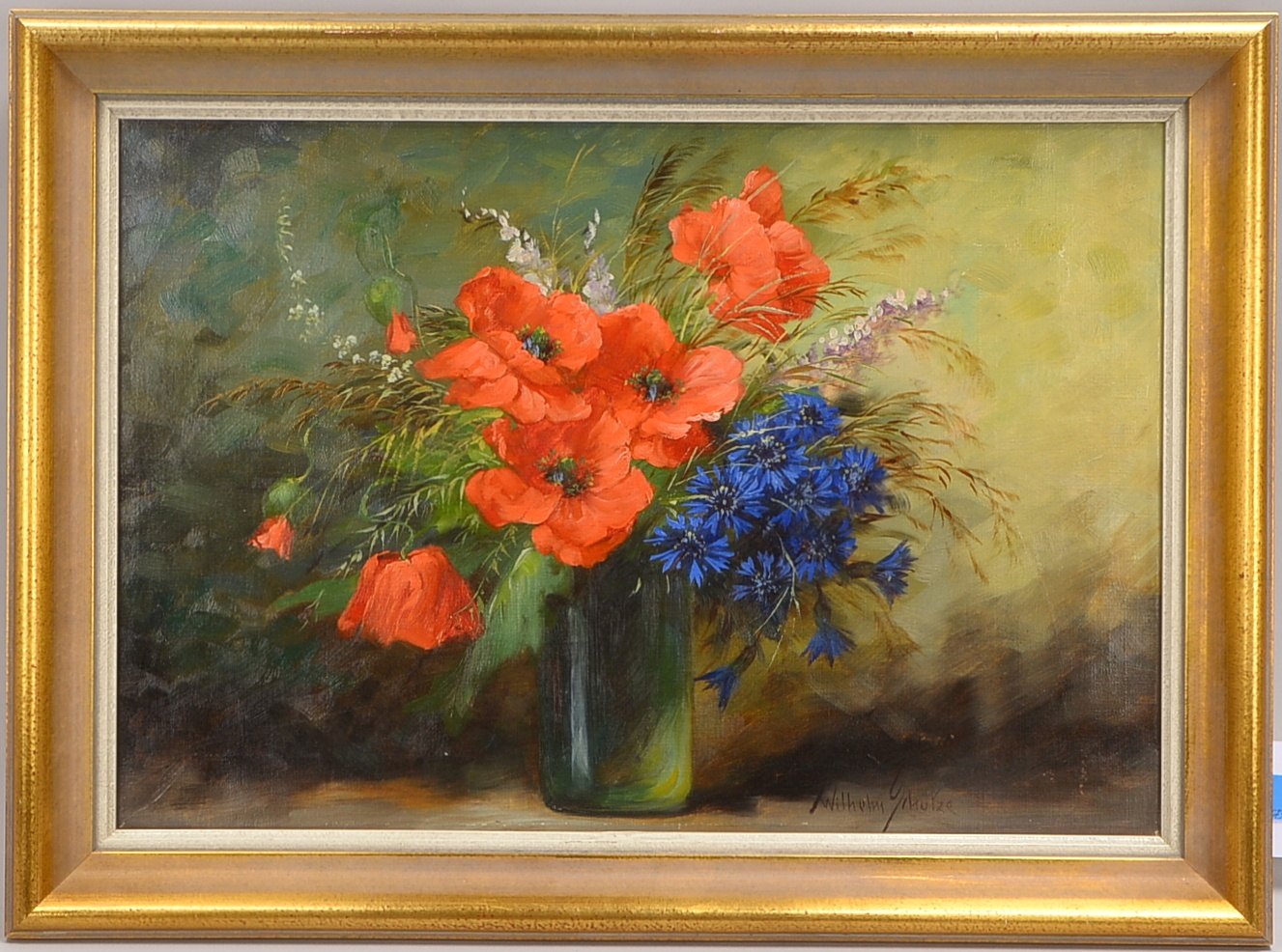 Schütze, Wilhelm (1840 Kaufbeuren - 1898 München), 'Sommerstrauß in Vase', Öl/Lw