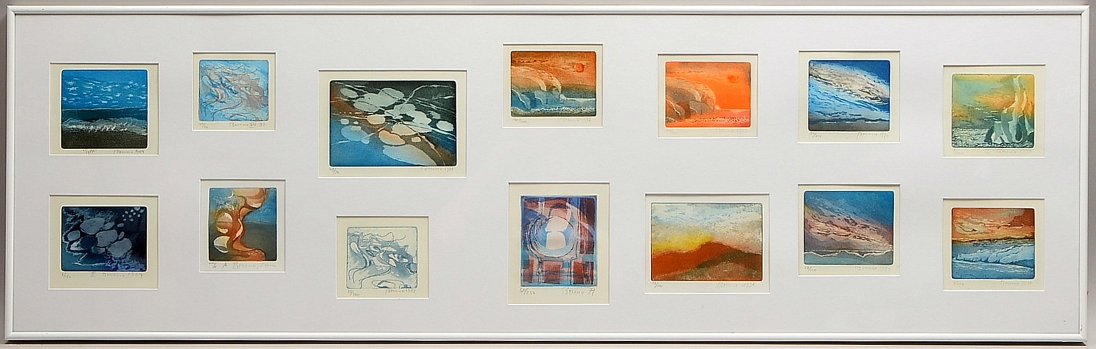 Wurster, Bruno (1939 - 2003, Bern), 14x Farbradierungen, jeweils signiert und datiert