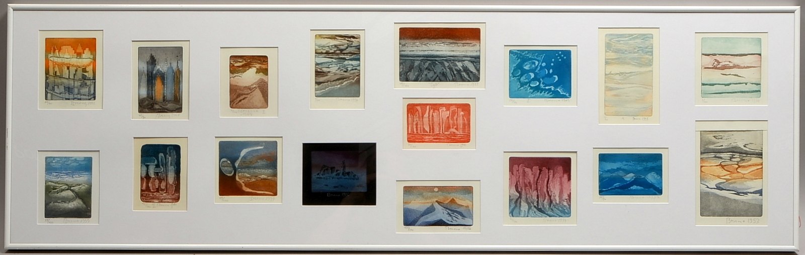 Wurster, Bruno (1939 - 2003, Bern), 17x Farbradierungen, 'Sammlung von Neujahrsdrucken'