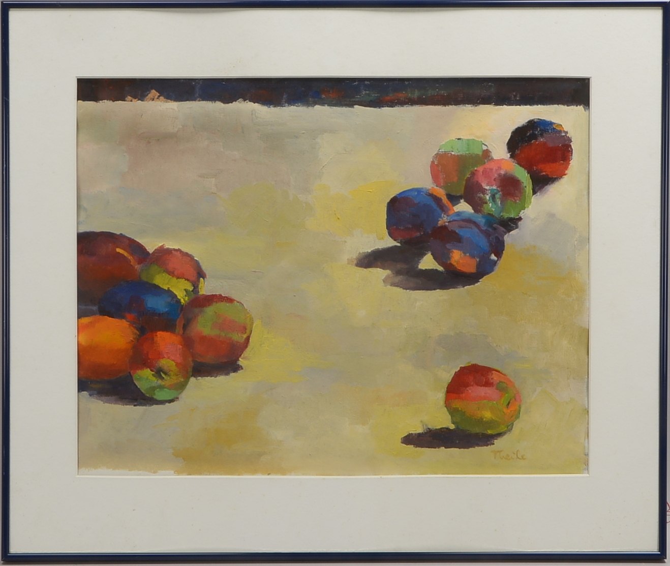Theile, Christine (*1953 Friedrichshafen), 'Stillleben mit Äpfeln', Öl/Lw, signiert