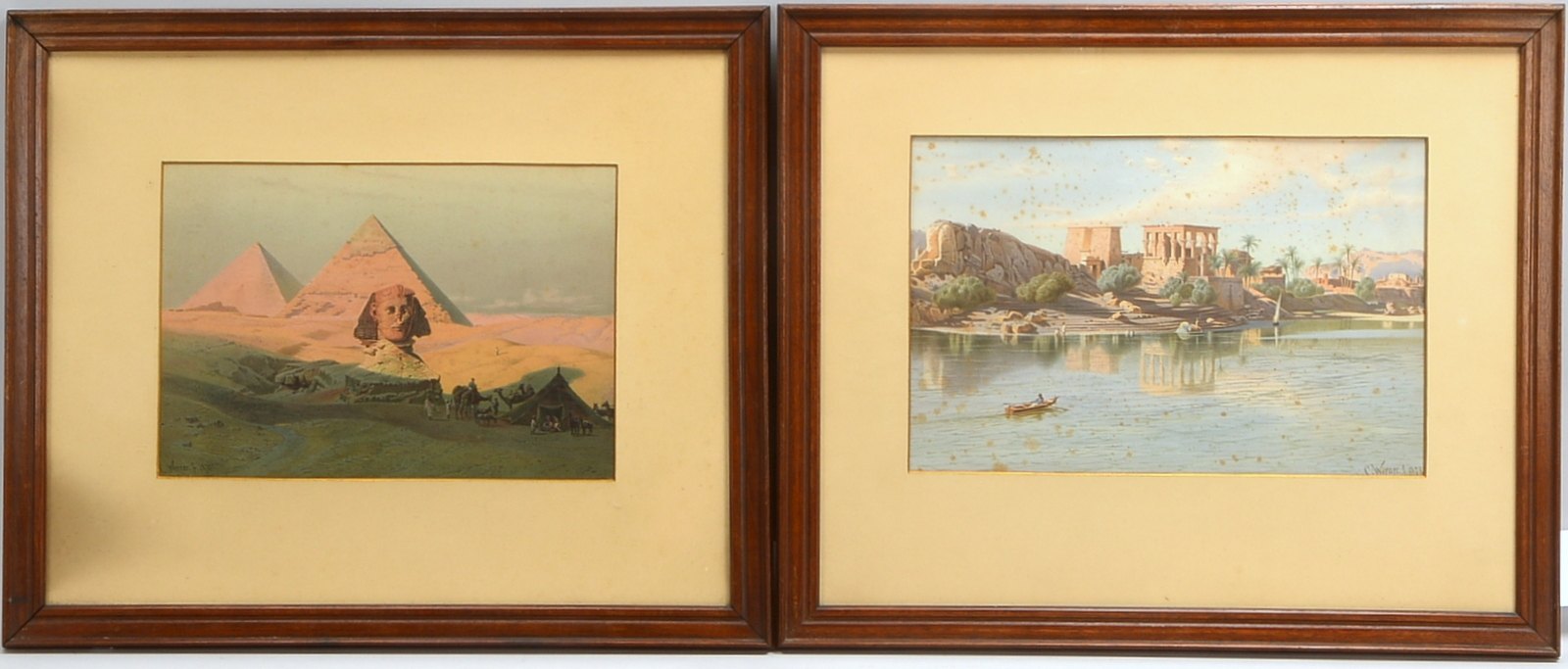 Werner, Carl (1808 Weimar - 1894 Leipzig), 2 Farblithogr., im Stein signiert und dat.