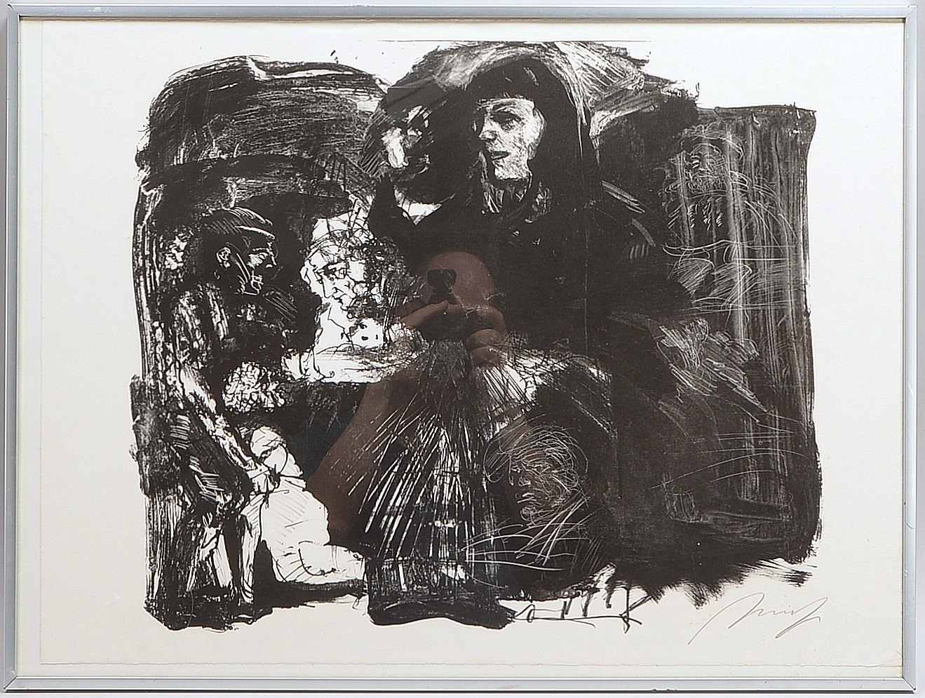 Hrdlicka, Alfred (1928 - 2009, Wien), 'Portraitstudie', Lithografie, unten rechts signiert