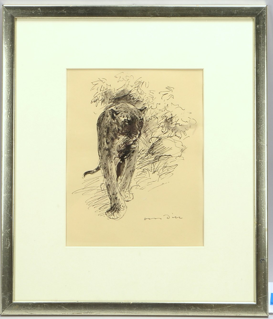 Dill, Otto (1884 Neustadt/Weinstraße - 1957 Bad Dürkheim), 'Gepard', Federzeichnung