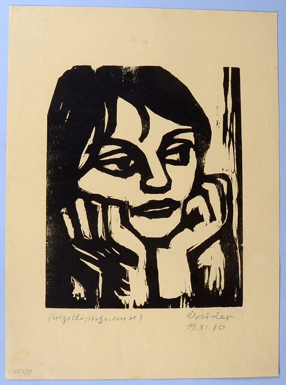 Bruder, Anton (1988 Aussig - 1983 Glinde), 'Brigitte', Holzschnitt, bleisign./dat.
