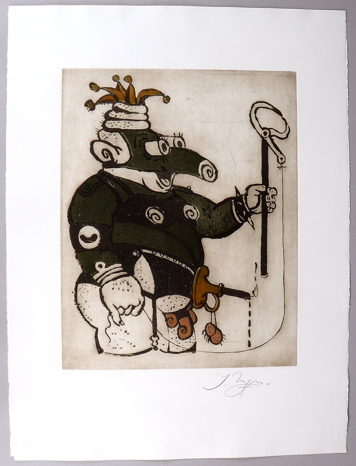 Ungerer, Tomi (1931 Straßburg - 2019 Cork), 'Grünes Männchen', Farbradierung