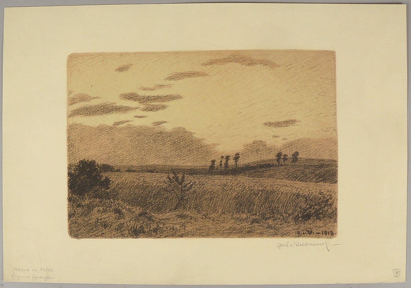 von Volkmann, Hans R. (1860 - 1927, Halle/Saale), Lithografie, handsign./dat. '1913'