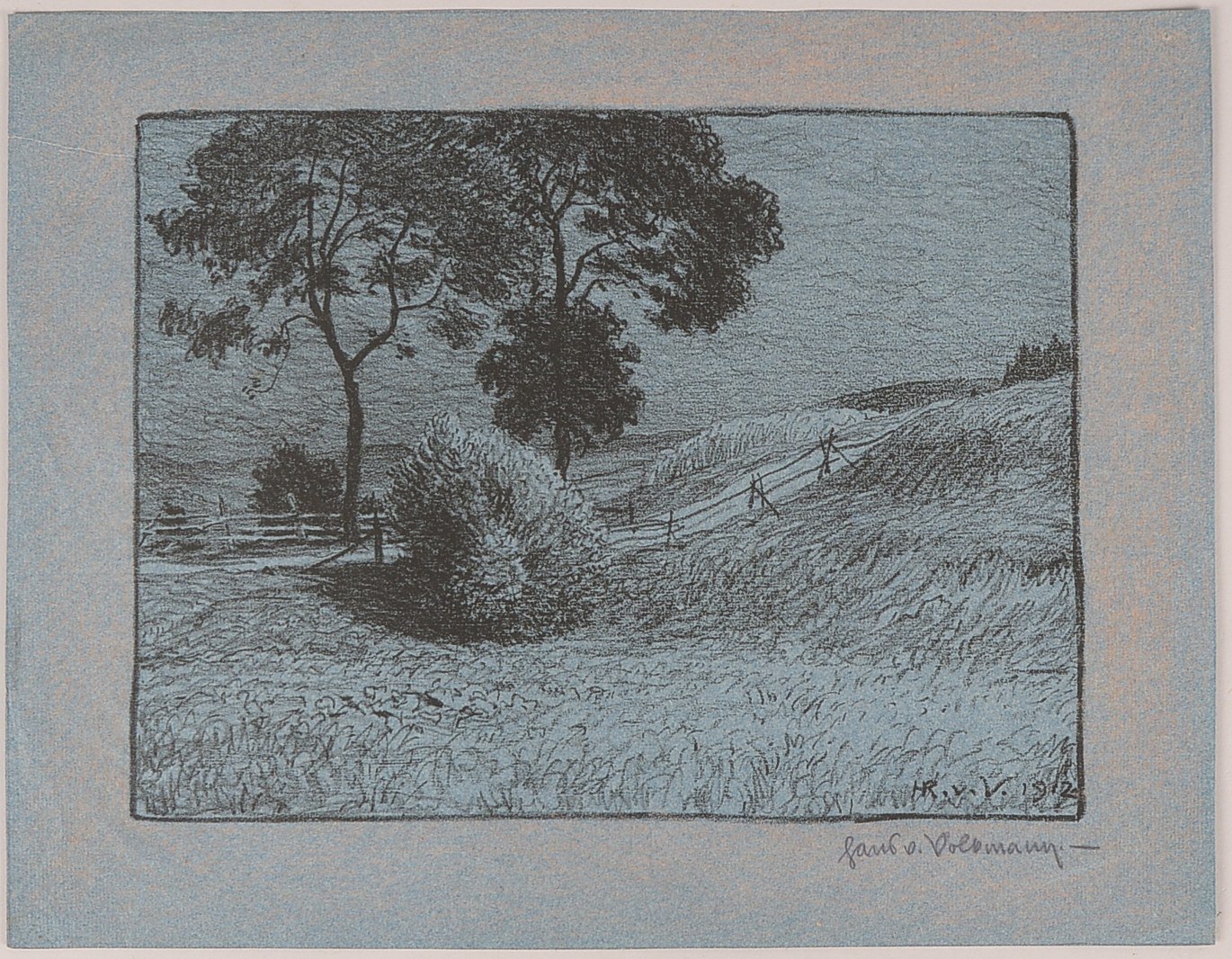 von Volkmann, Hans R. (1860 - 1927, Halle/Saale), 2 Lithografien, handsign./dat. '1912'