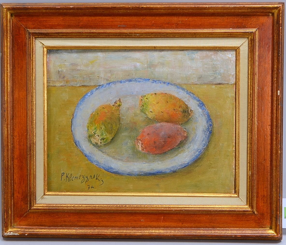 Klemczynski, Pierre, 'Tischstillleben mit Kaktusfeigen', Öl/Lw, unten li. sign./dat. (19)'74'