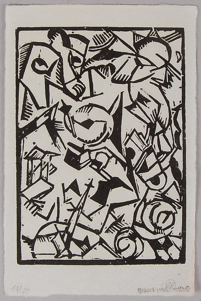 Tappert, Georg (1880 - 1957, Berlin), 'Komposition', Linolschnitt, '12/20', signiert