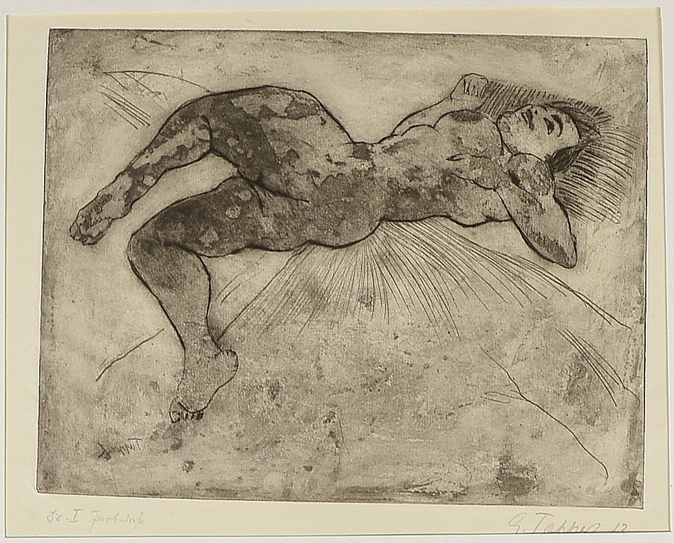 Tappert, Georg (1880 - 1957, Berlin), 'Liegende Betty, sich drehend', Radierung