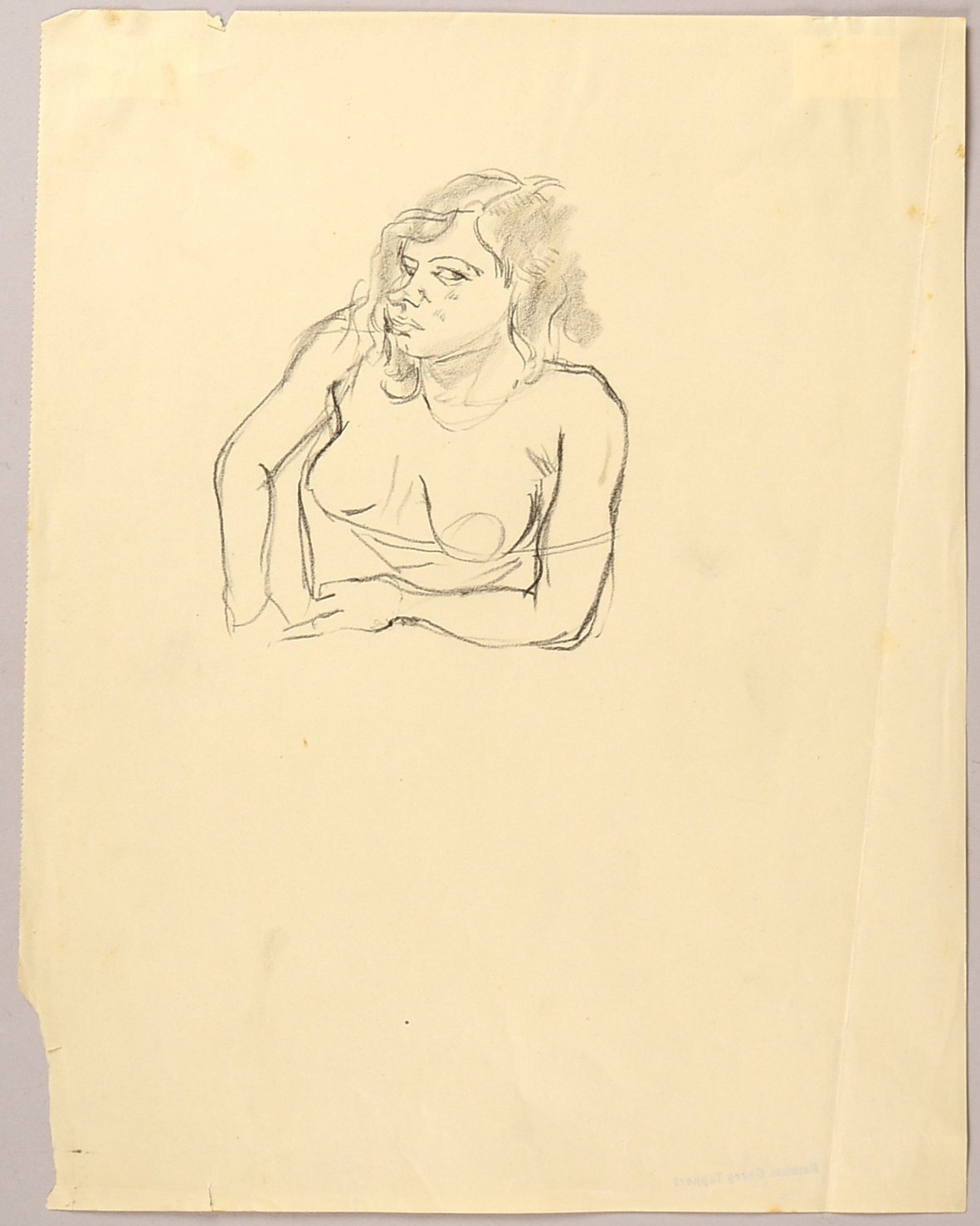 Tappert, Georg (1880 - 1957, Berlin), 'Frau mit offenem Dekolleté', Bleistiftzeichn.