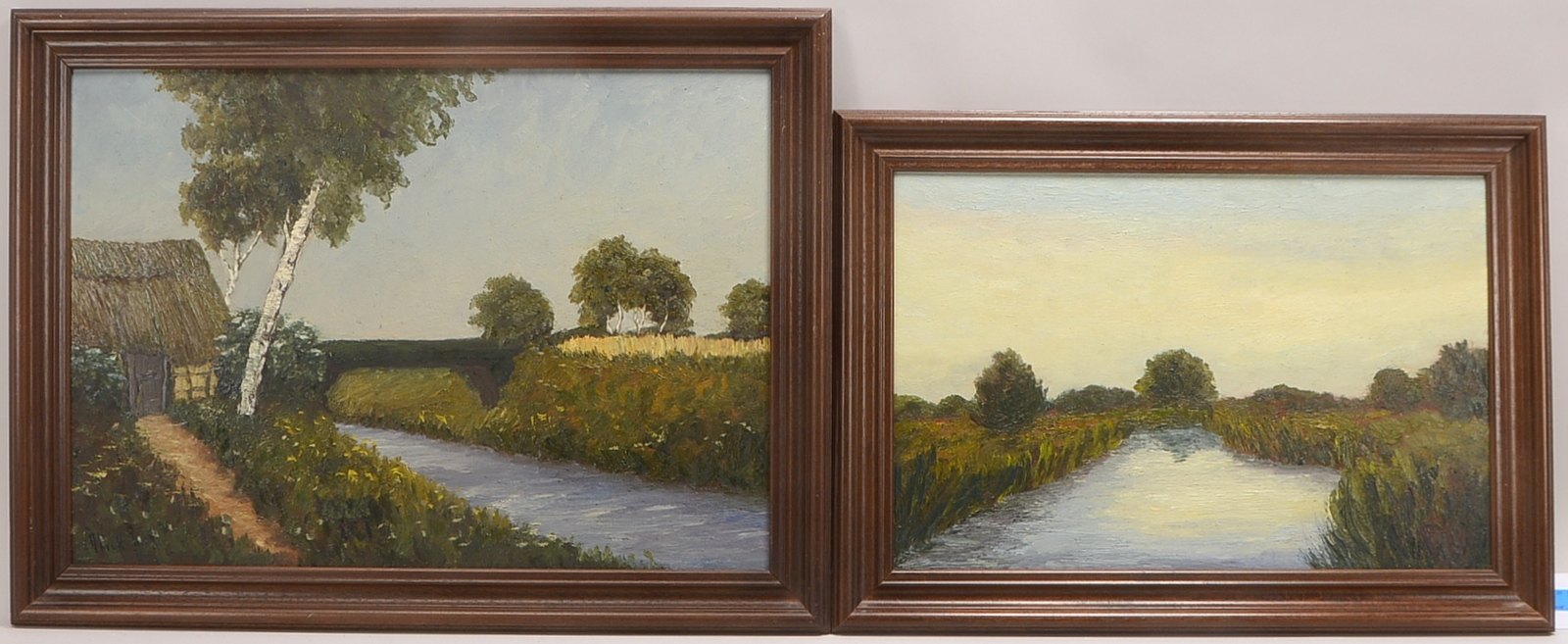 Pick, Hans (1931 - 2014), 2 Gemälde, 'Worpsweder Landschaften', Öl/Hf, sign./dat.