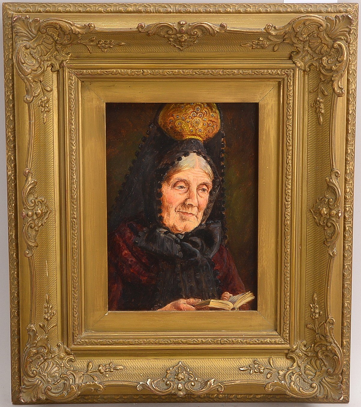 Kirchner, Otto (1887 Eckartshausen - 1960 München), 'Biedermeier-Dame...', Öl/Holz
