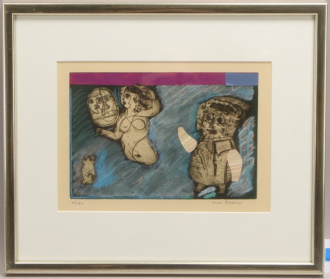 Papart, Max (1911 Marseille - 1994 Paris), 'Sans Titre', Farbrad./Collage, '45/50'