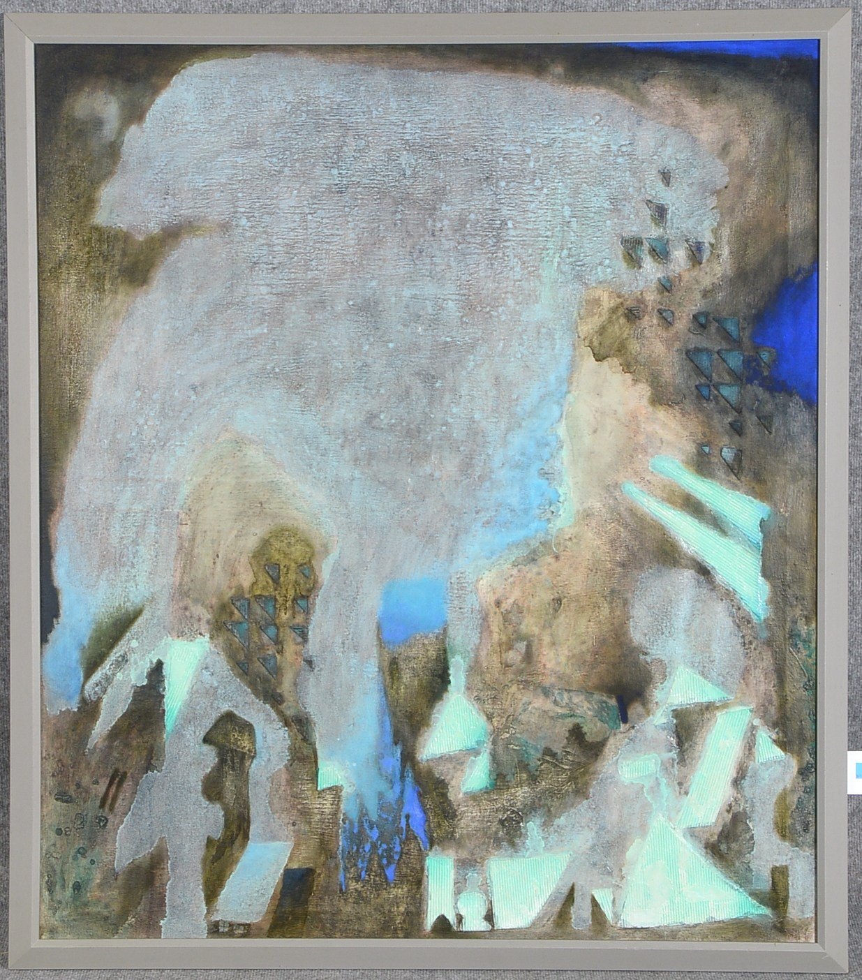 Petersen, Jens (*1938 Hamburg), 'Nachtlicht', Collage und Öl/Lw, signiert/datiert