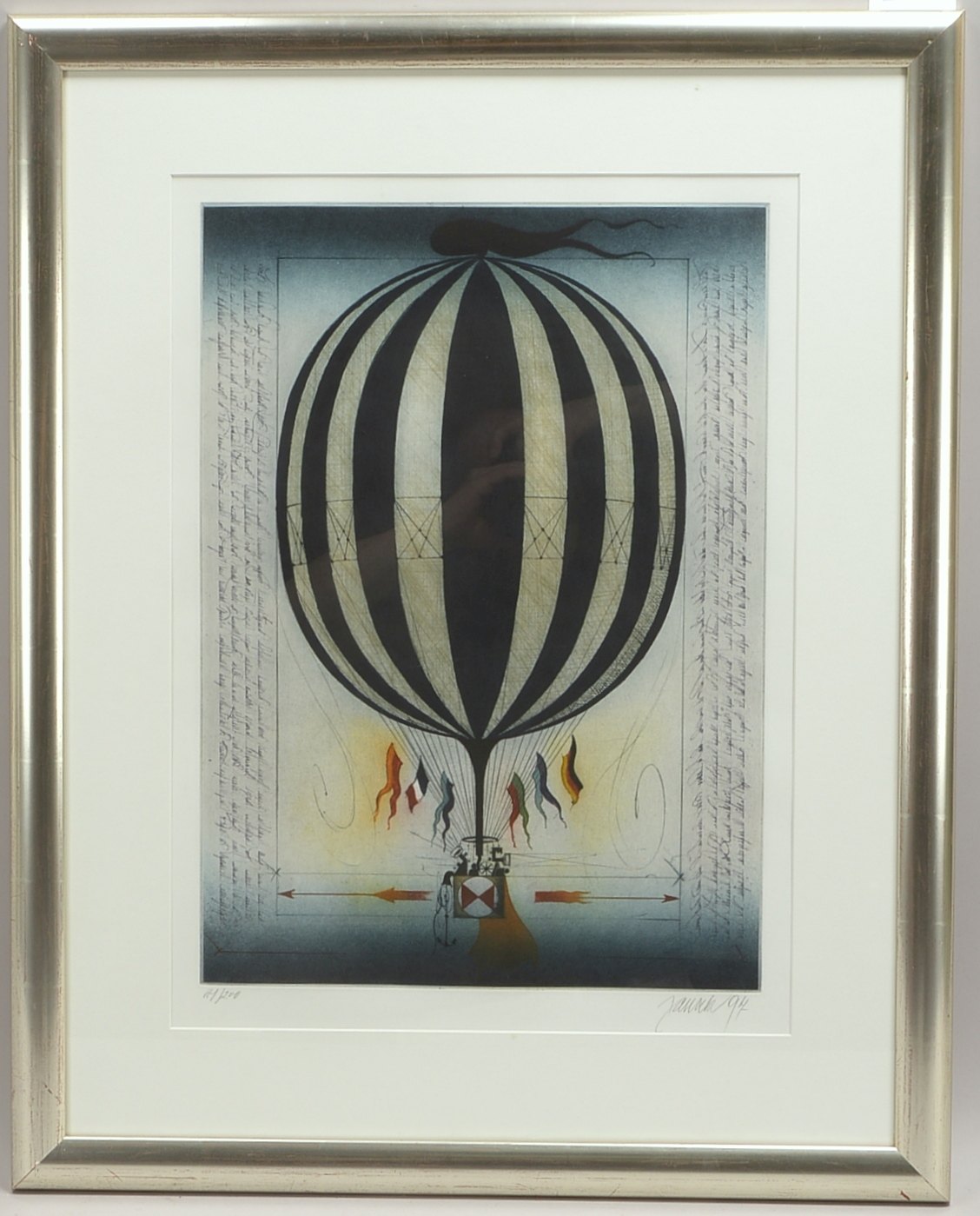 Janak, Alois (*1924 Schönpriesen), 'Ballon', Farbradierung, Aufl. '111/200', sign.