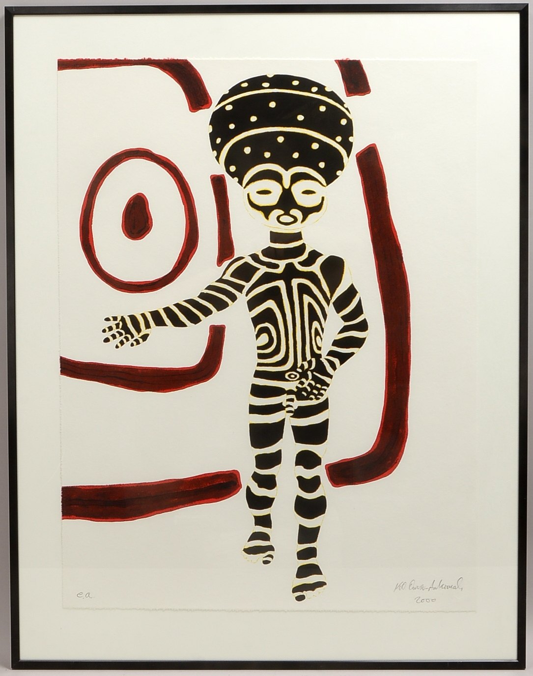 Owusu-Ankomah (*1956 Sekondi/Ghana), 'Makishi', Farblithografie, sign./dat.