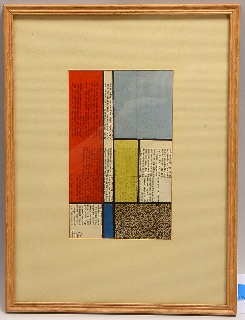Metman, Philip (1892 Haarlem - 1967 London), 'O.T.', Gouache/Zeitungscollage