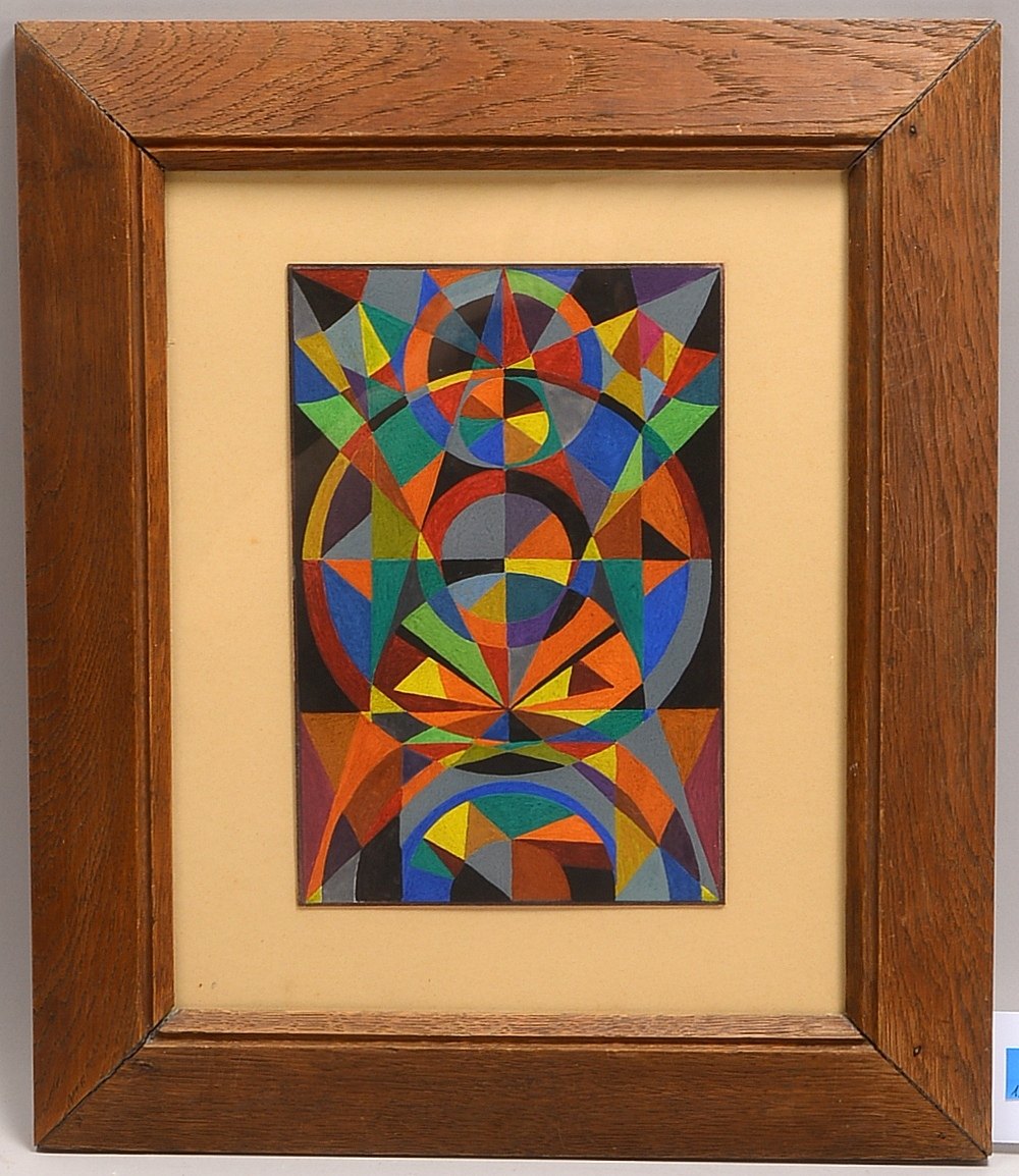 Schreyer, Lothar (1886 Blasewitz - 1966 Hamburg) zugeschr., 'Geometr. Kompos.', Gouache