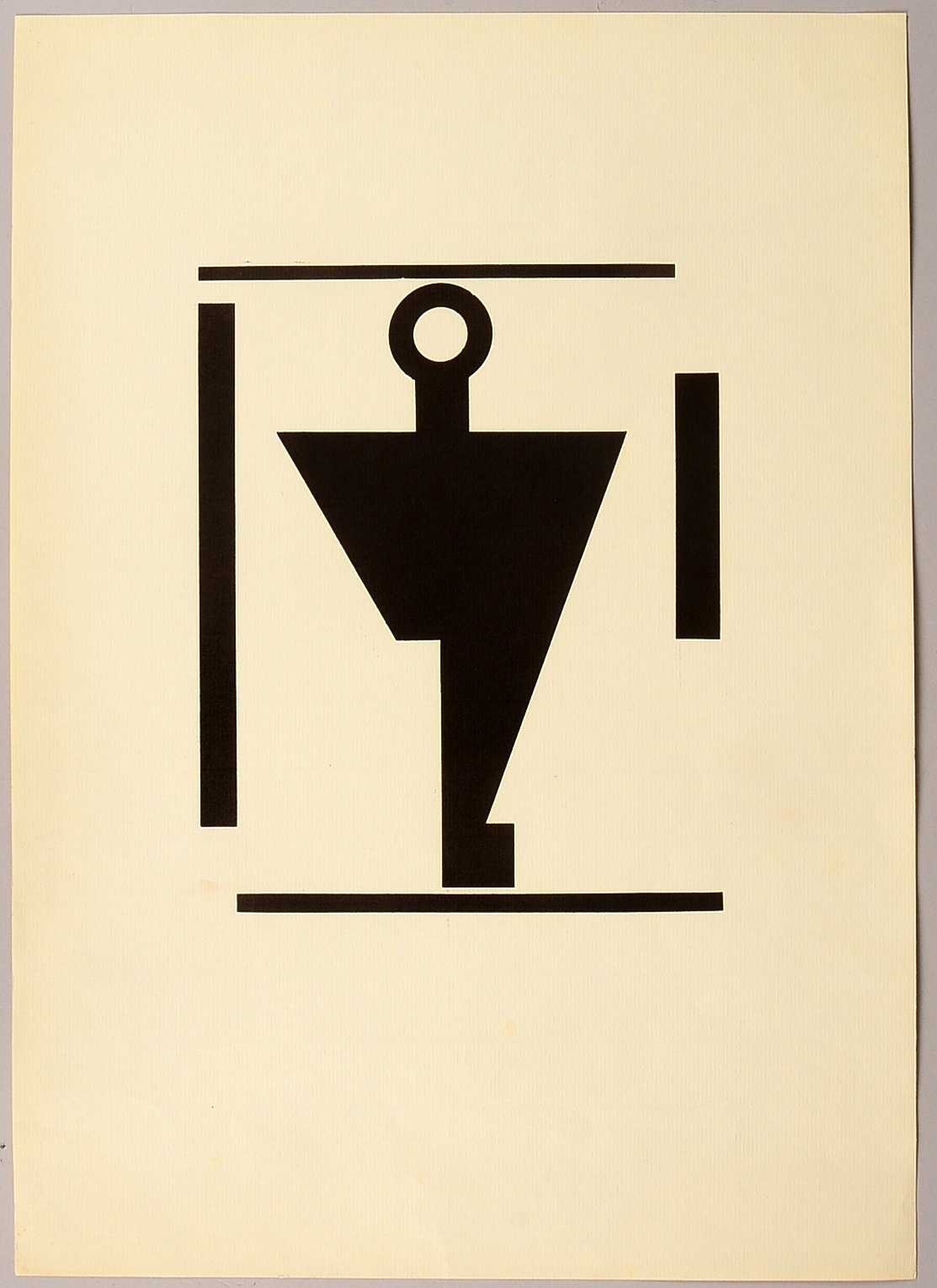Röhl, Peter Karl (1890 - 1975), 'Abstrahierte Figur', Linolschnitt, mit Nachlassstempel