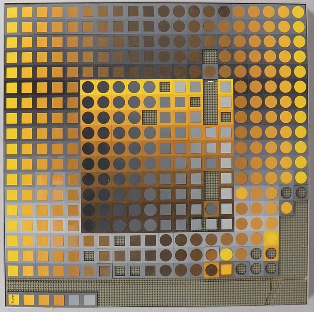 Vasarely, V., 'Planetary Folklore No. 2', Multiple, steckb. Elem./Platte, Aufl. '115/500', sign.