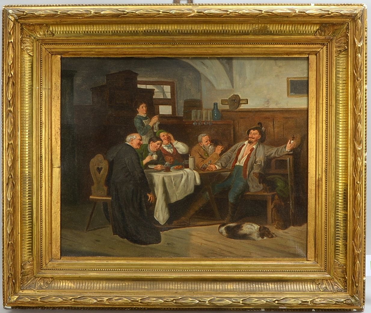 Greisl, Jeremias (cop.), 'Wirtshausszene', Öl/Lw, unten re. sign./ortsbez., im Prunkrahmen