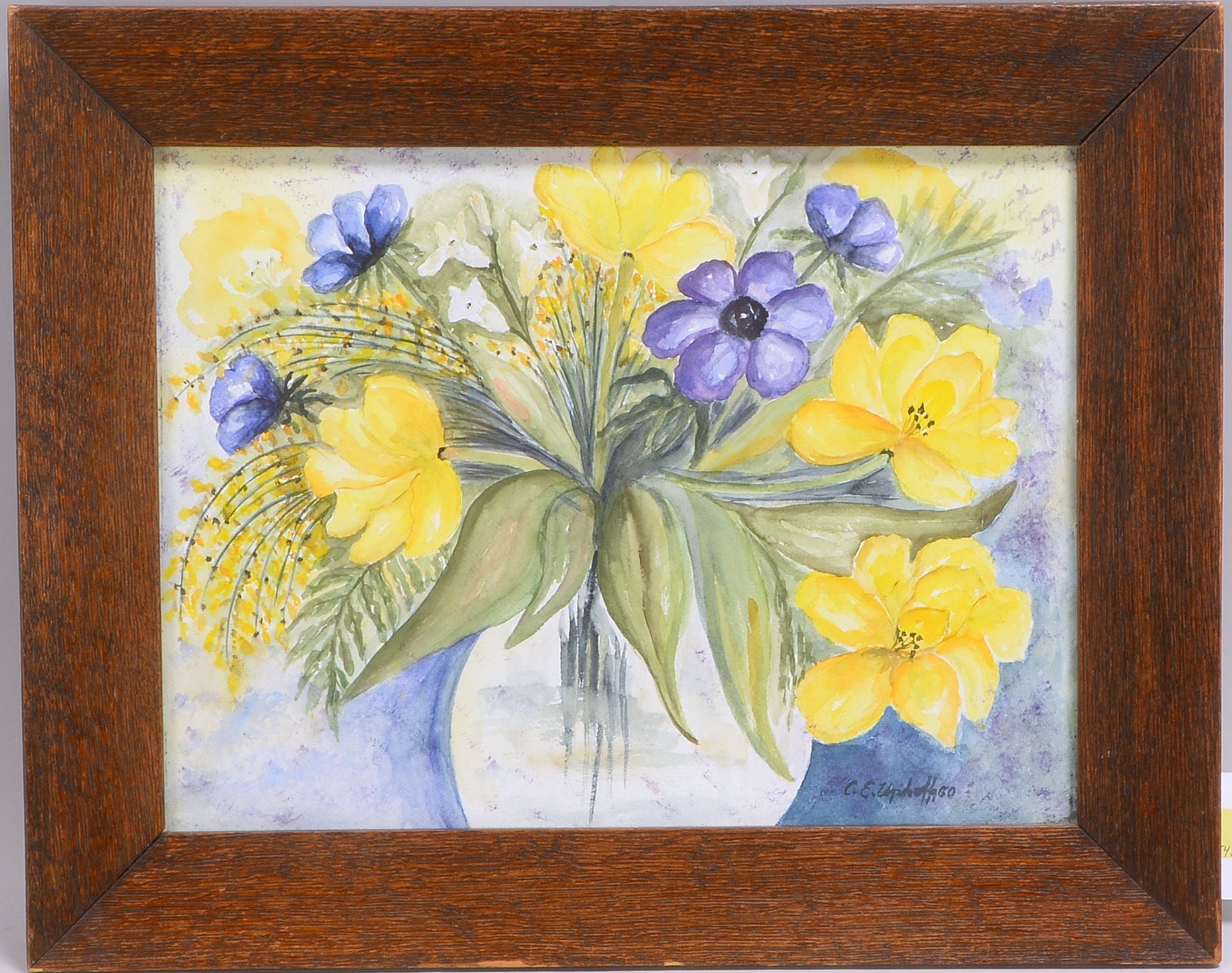 Uphoff, C.E., 'Frühlingsstrauß', Aquarell, sign./dat.; Rahmenmaße 40,5 x 50,5 cm