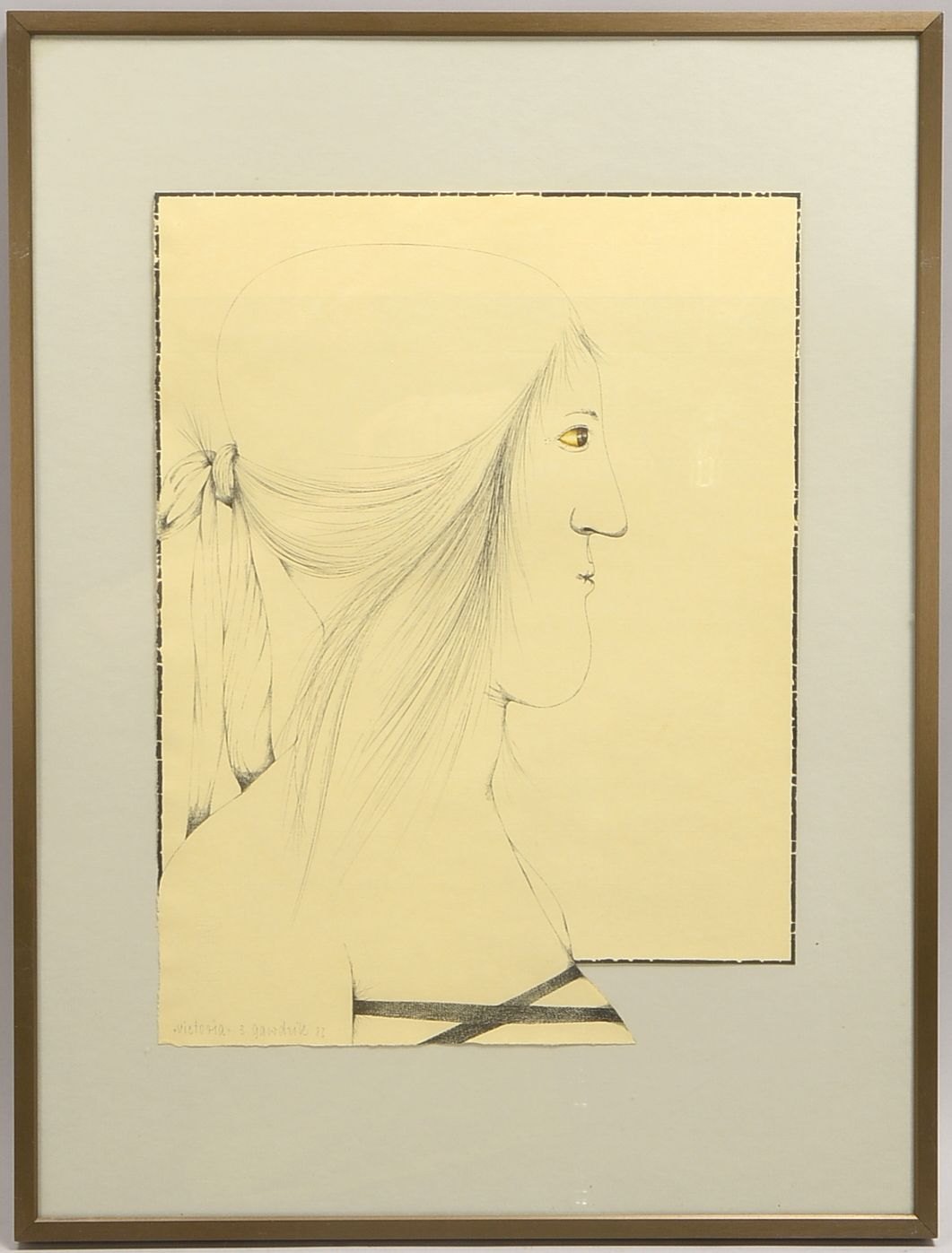 Gwadzik, Barbara, 'Victoria', Tinte, unten li. sign./dat. (19)'82' und bet., hinter Glas
