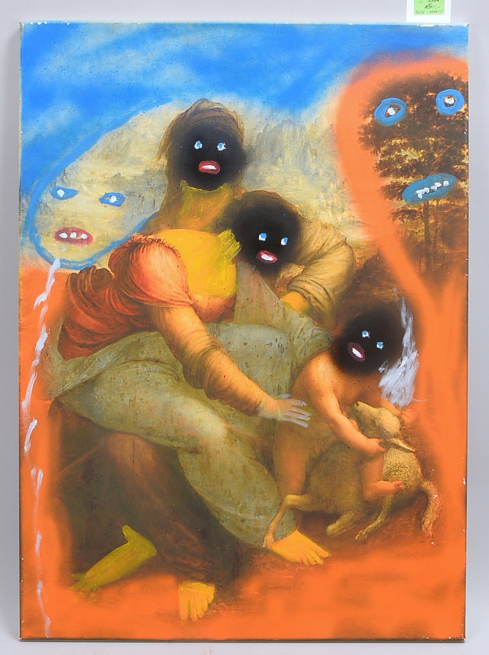 Schulz-Rumpold, V., 'Die Schafweihe', Acryl/Lw, verso sign./dat.; Bildmaße 76 x 55 cm