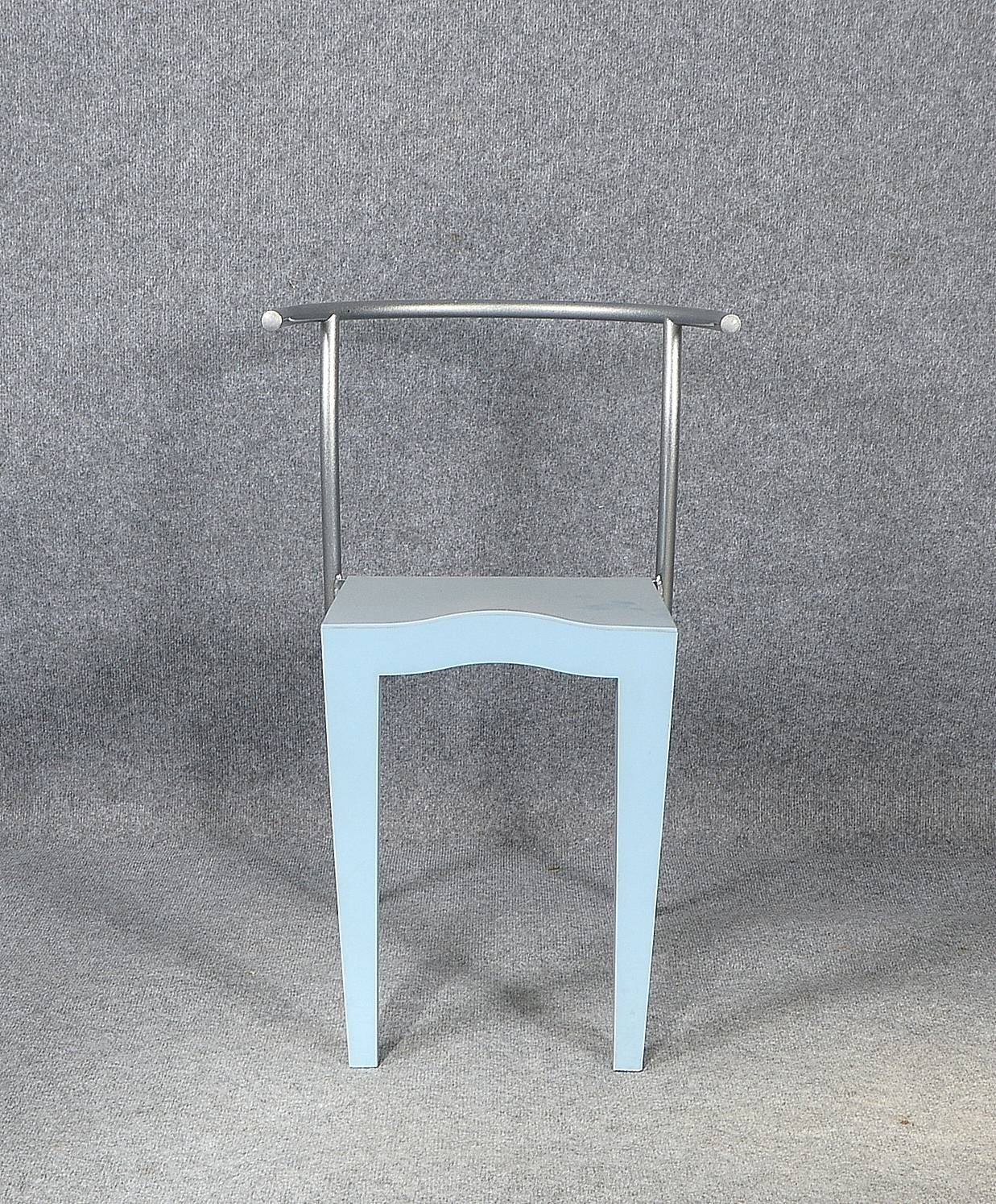 Kartell/Italien, Designerstuhl (1980er Jahre), Modell 'Dr. Glob', Kunststoff und Metall