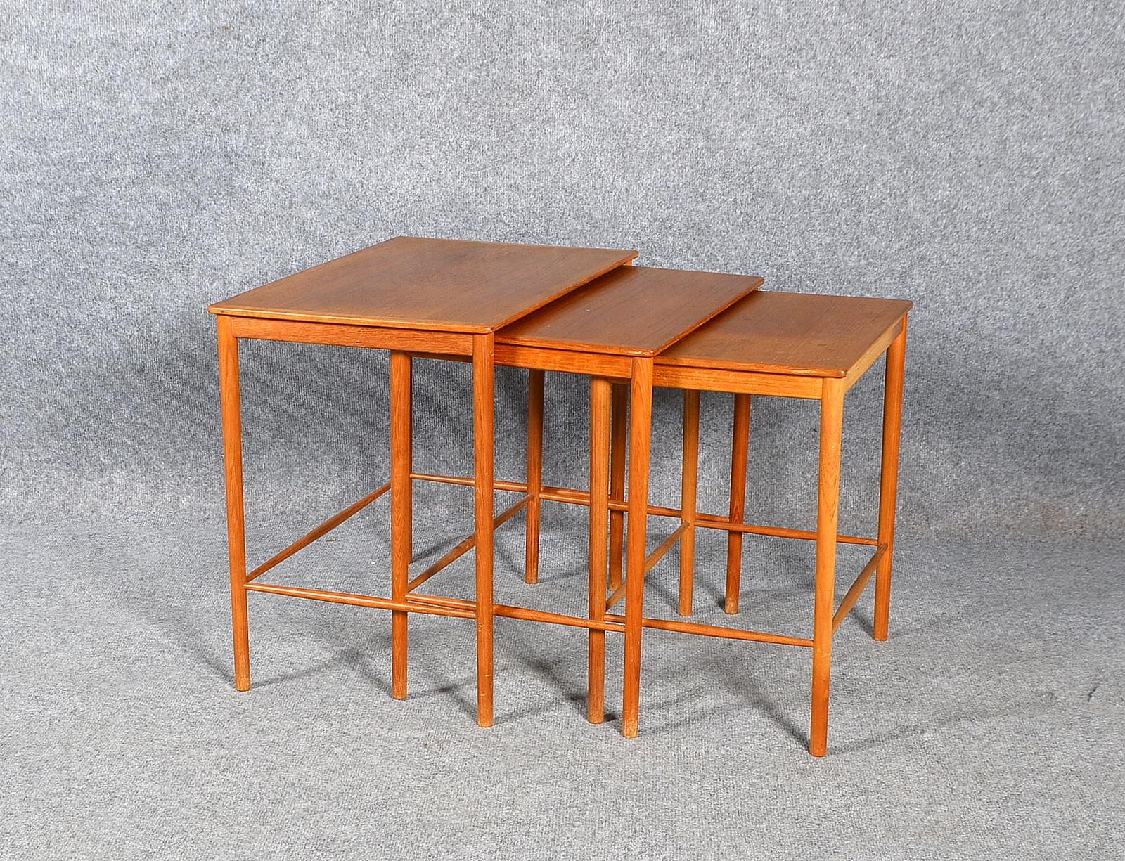 Poul Jeppesens/Store Heddinge, Satz Beistelltische, 3-teilig, Entwurf: Grete Jolk