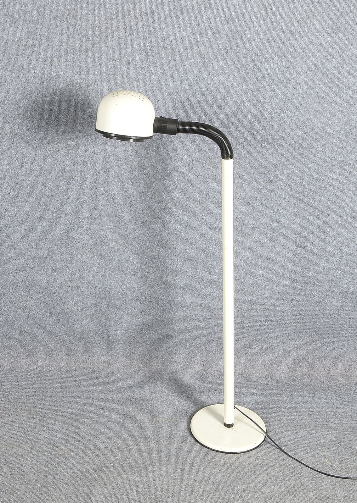 Alda Lighting/DK, Designer-Stehlampe (1970er J.), 'Space Age', 1-fl., Metall weiß