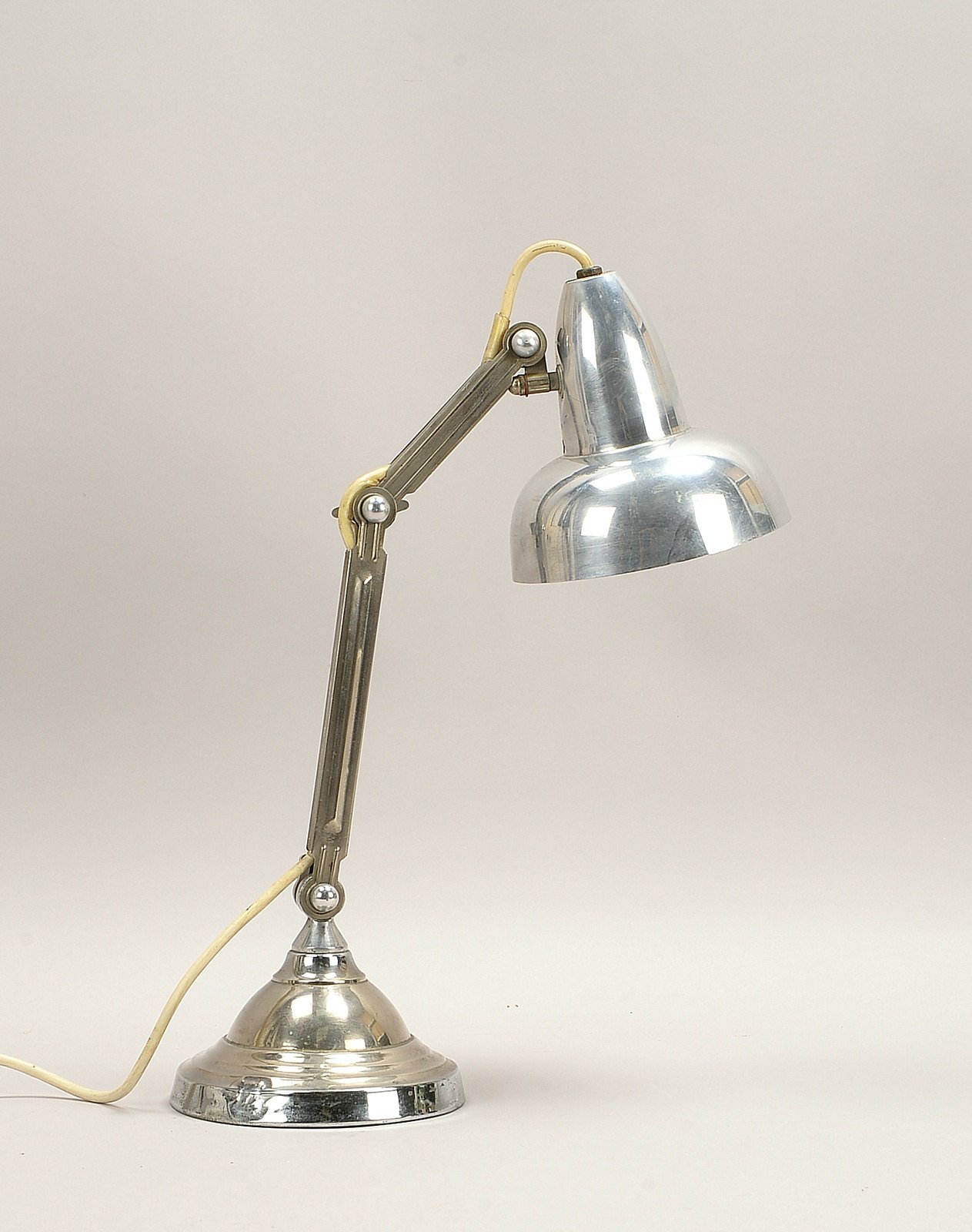 Tischlampe (Frankreich), 'Super Chrome', Metall, verstellbar; Höhe bis 45 cm