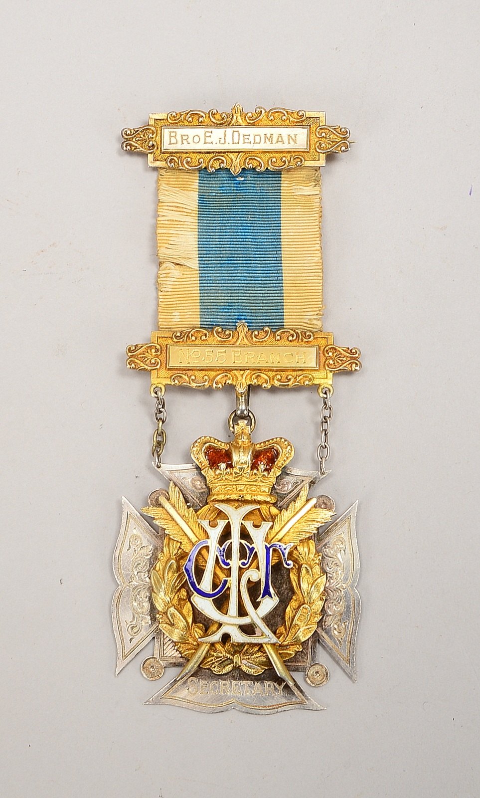Logen-Orden/Ehrenz. (Großbritannien, 1910), 925 Sterlingsilber/vergoldet, emailliert