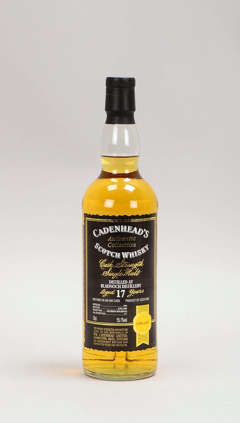 Sammlerspirituose: 'Cadenhead's' Scotch Whisky, Single Malt (17 Jahre), 55,1% Vol.; Flasche 0,7 l