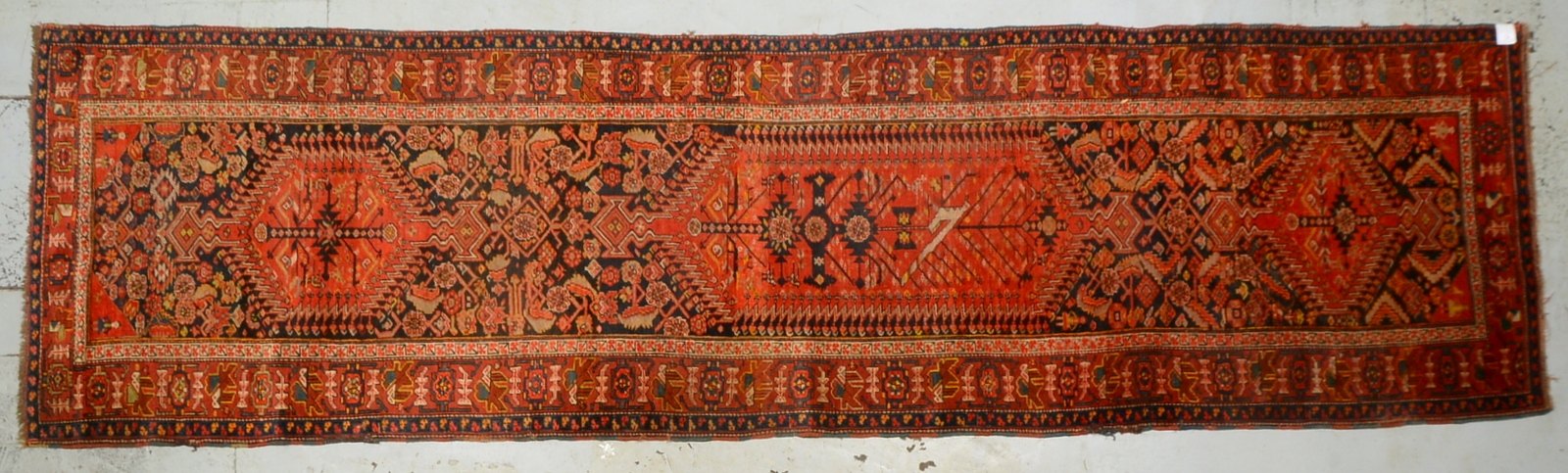 Gashgai-Galerie, Wolle auf Wolle, mittelf. Kn., Pflanzenf., guter Zust,; Maße 436 x 116 cm