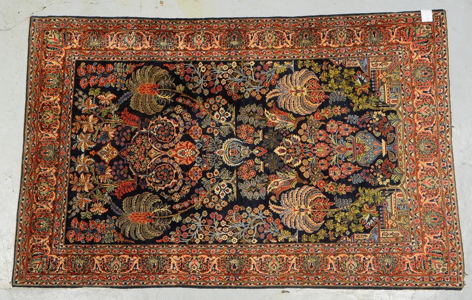 Sarough-Orientbrücke, mittelfeine Kn., gleichm. - guter Zust.; Maße 208 x 131 cm