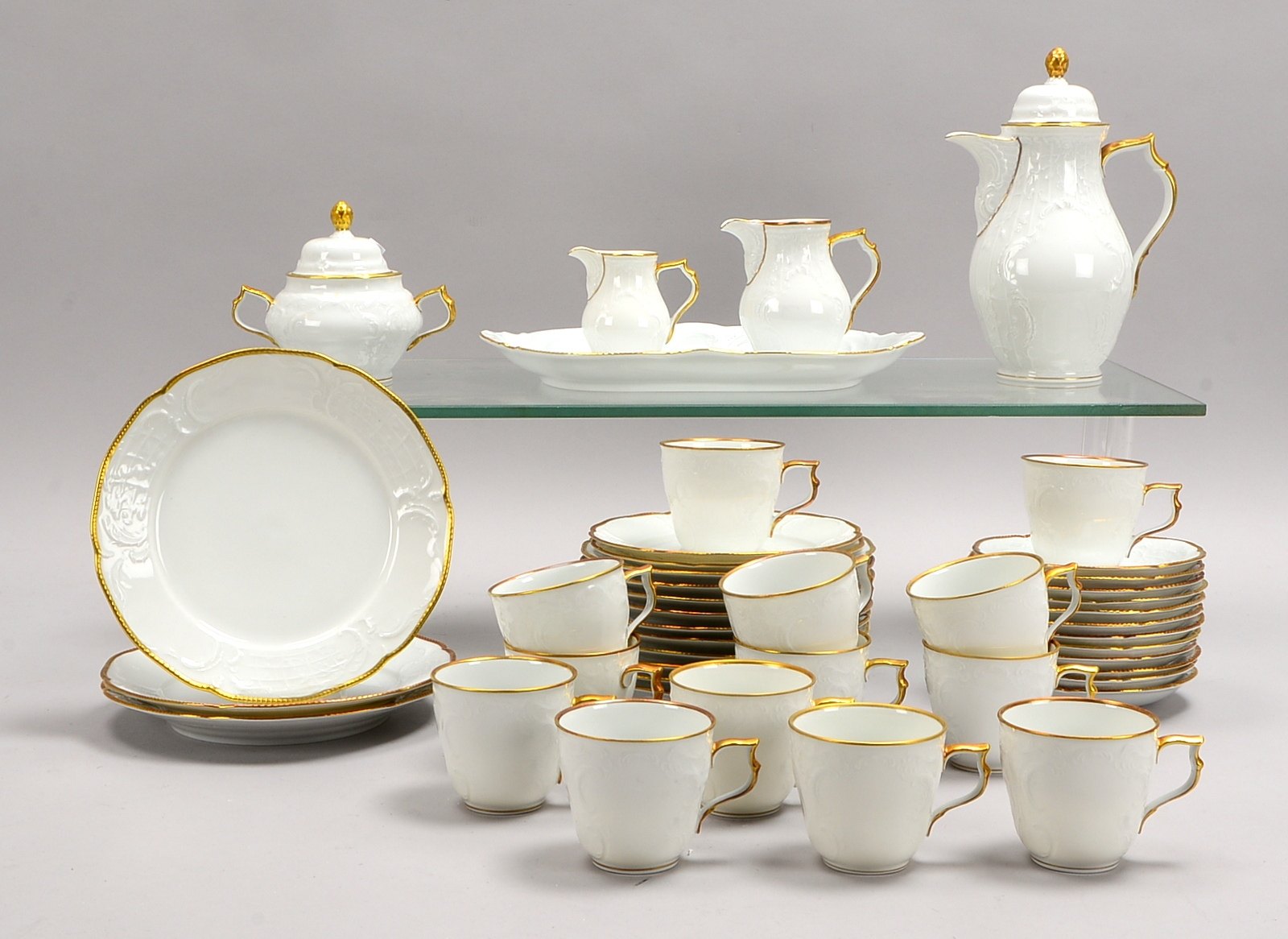 Rosenthal, Kaffee-/Mokkaservice, Form 'Sanssouci', mit div. Kuchen-/Gebäcktellern