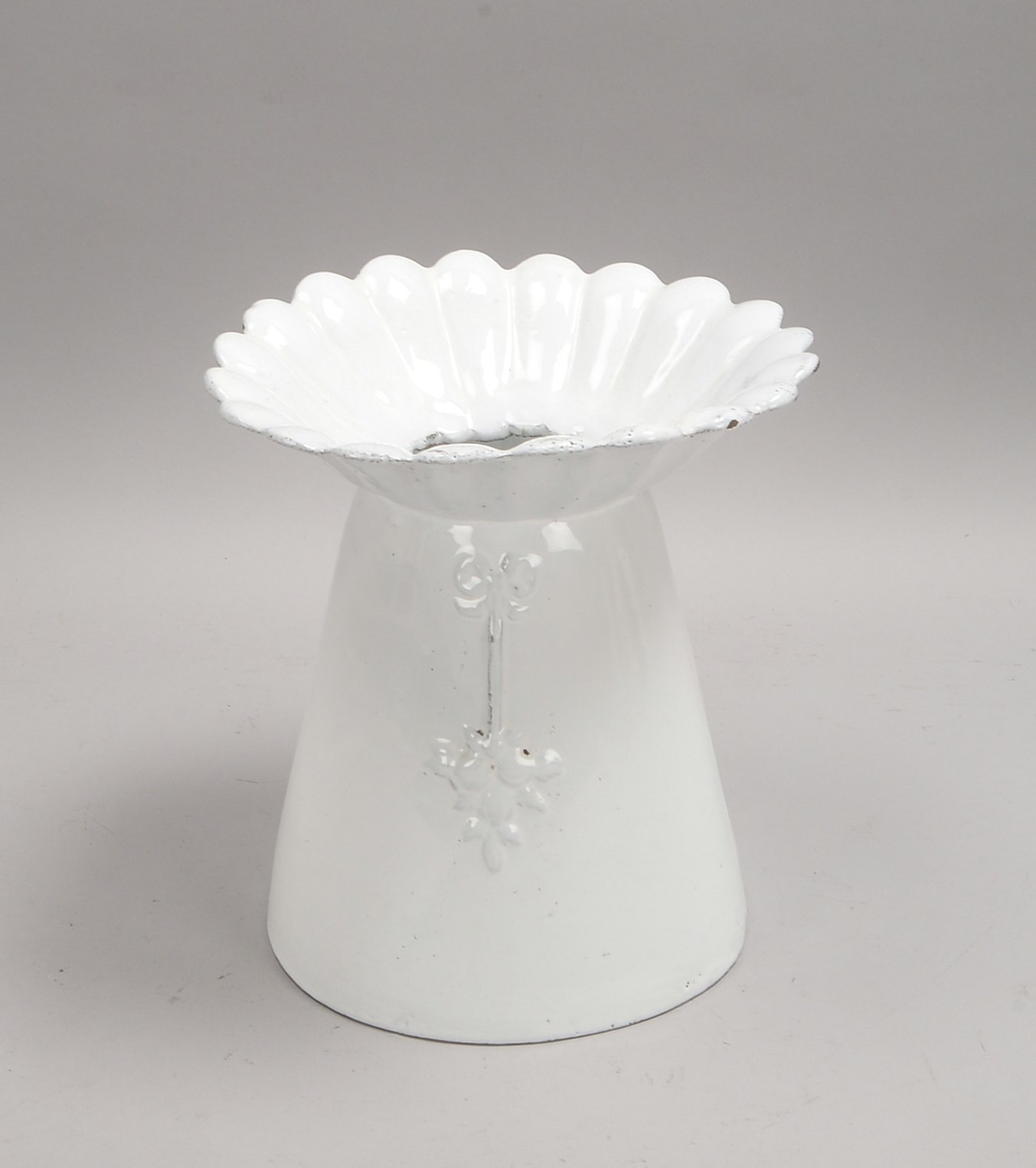 Astier de Vilatte/Paris, Keramikvase, 'Marguerite', dunkelbrauner Scherben/weiße Überglasur