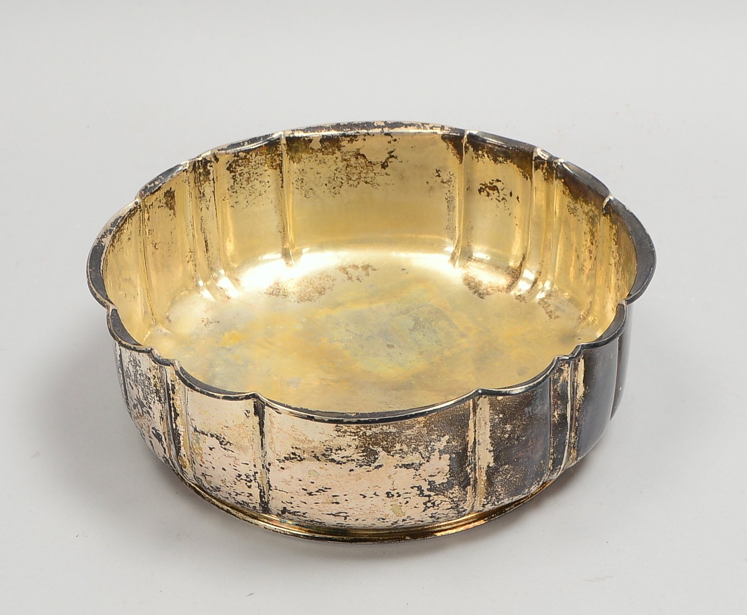 Schale, 800 Silber, runde Form, hohe profilierte Wandung; Ø 24 cm, Gew. 632 g
