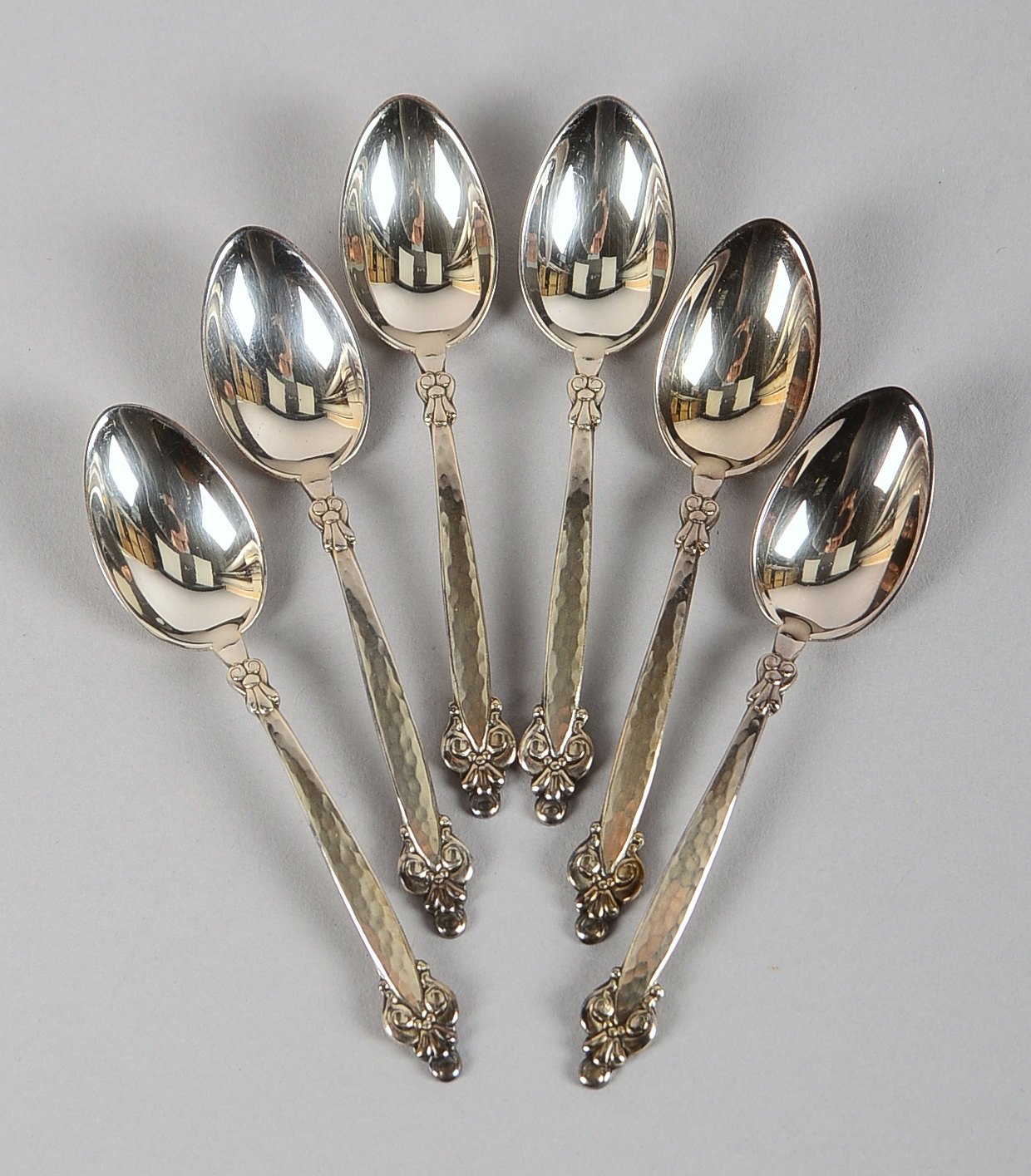 Wilkens, Satz Mokkalöffel, 800 Silber, Modell 'Schloss Kronborg', 6 Stück; Gew. 56 g