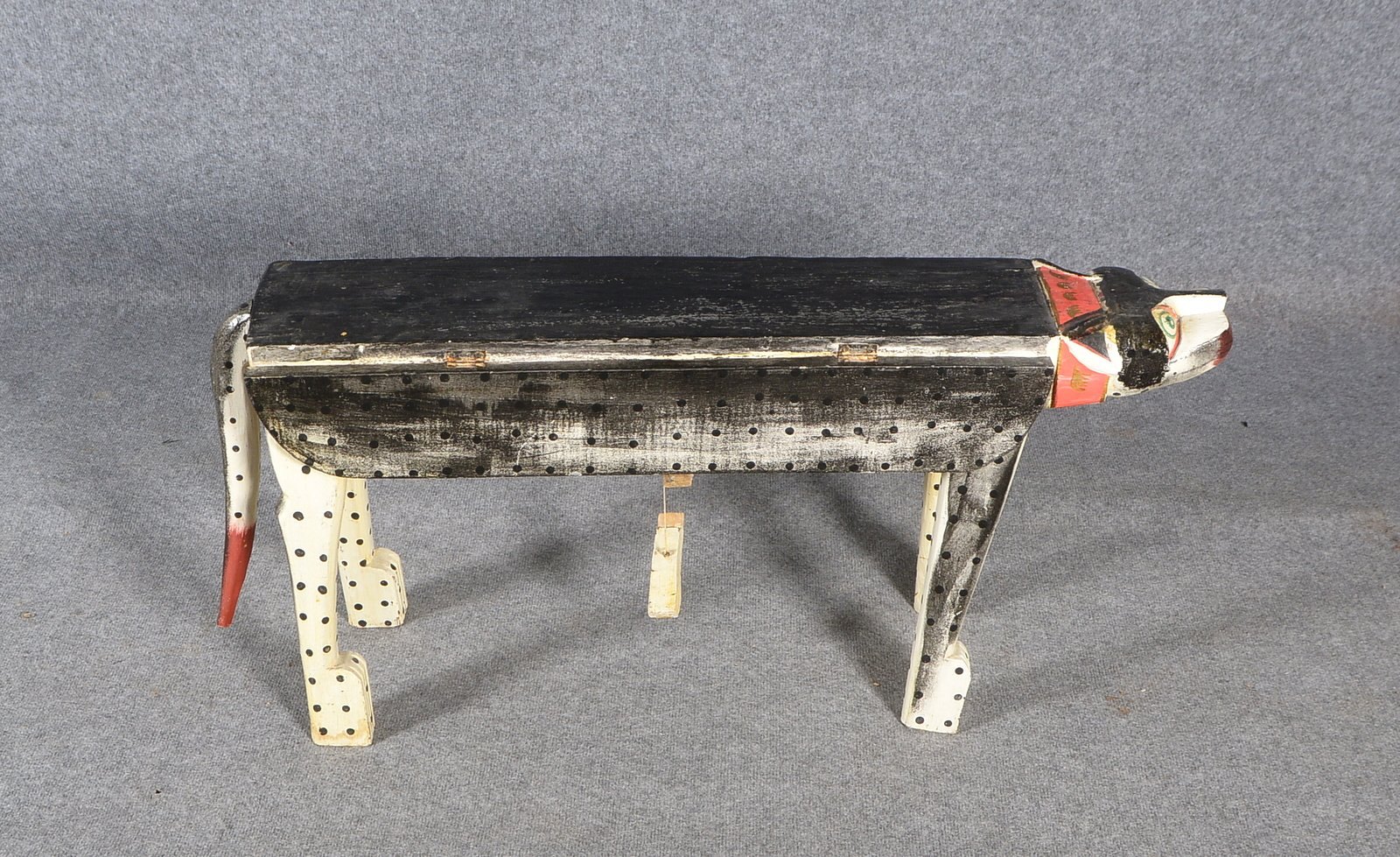 Roure, Roland, figürl. Gateleg-Table/Butler, 'Hund', Holz farbig bemalt; Maße 50