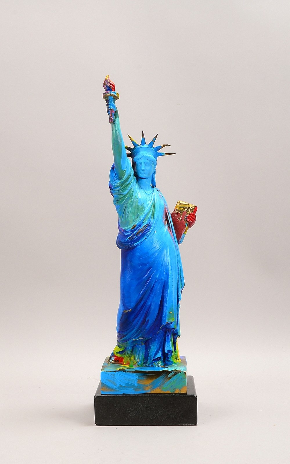 Max, Peter (*1937 Berlin), Bronzeskulptur, 'Liberty', bemalt, signier
