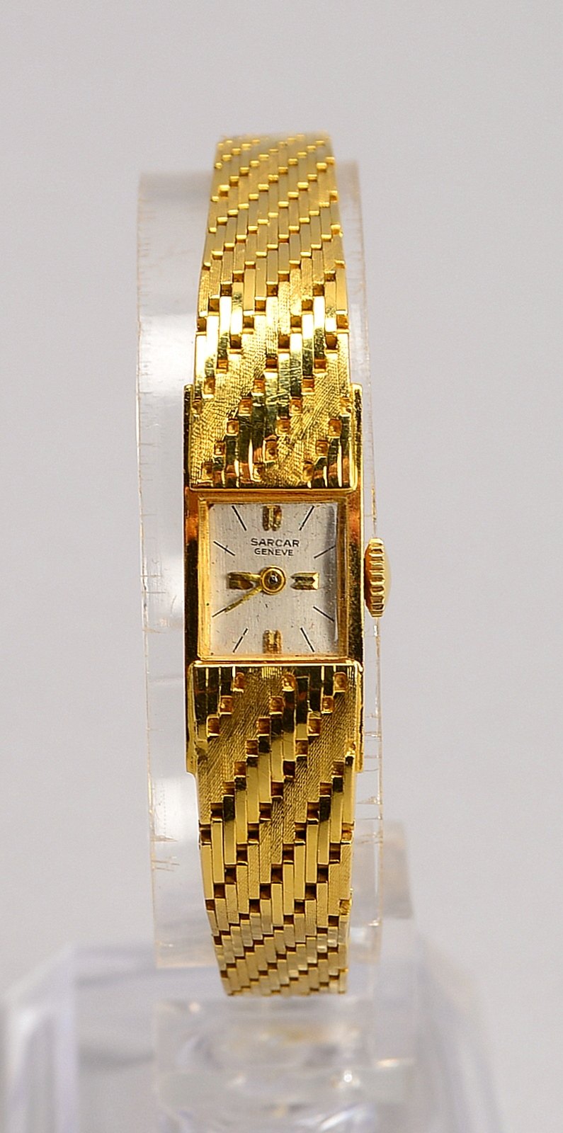 DAU Sarcar (Schweiz), Handaufzug, 750 GG-Geh./Armband - läuft an; Gew. 35,70 g