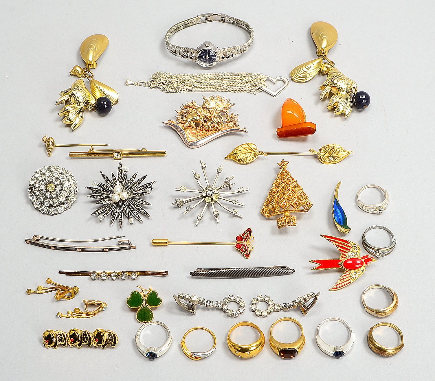 Modeschmuck-/Silberschmuck-Konvolut, div. Teile und Ausf., dazu einzelne DAU