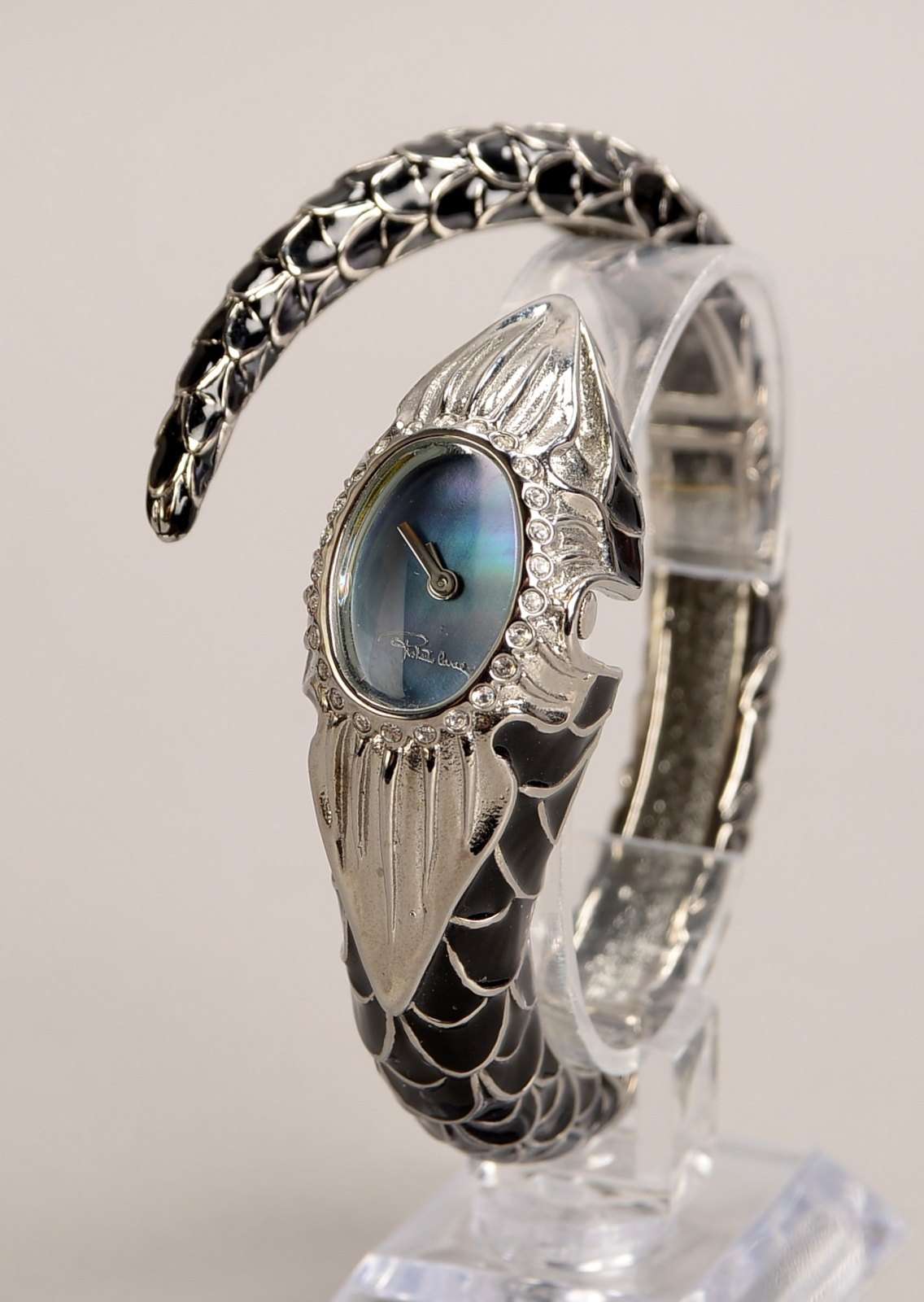 DAU Roberto Cavalli, 'Snake Flower', Edelstahl/mehrf., Schmucksteinbesatz, orig. Box
