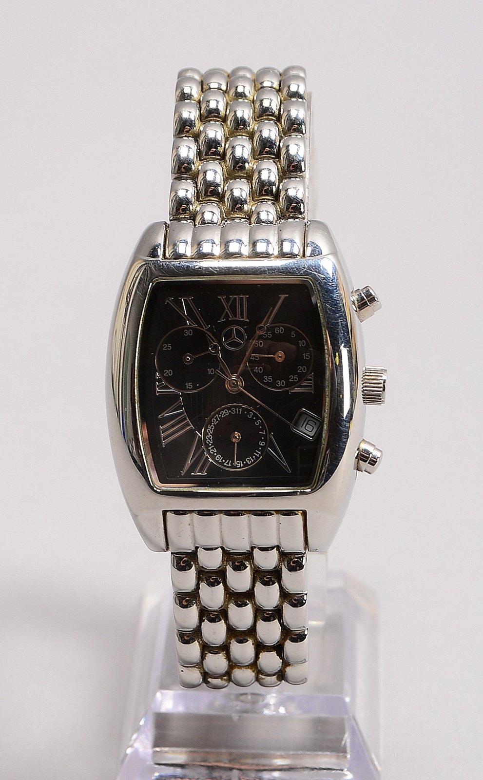 HAU Mercedes Benz, Stahlgeh./Armband, Datum, Sekunde und Stopp-Fkt.