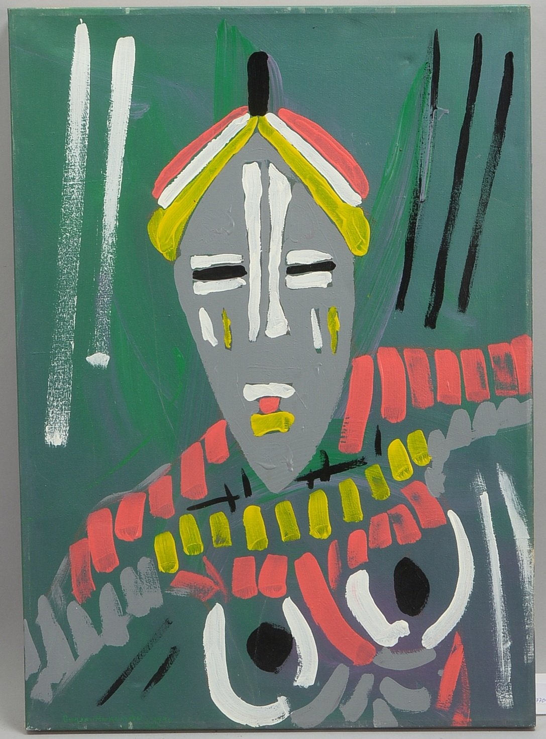 Owusu-Ankomah, Kwesi, 'Kaakaamotonyi' - Nr. unbek., Acryl/Leinen, mehrf. sign., dat. '1990'